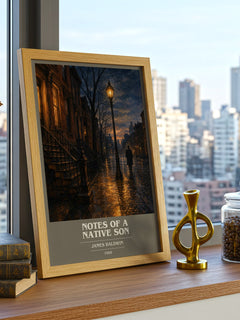 Notes of a Native Son book cover print framed by window – literary home decor