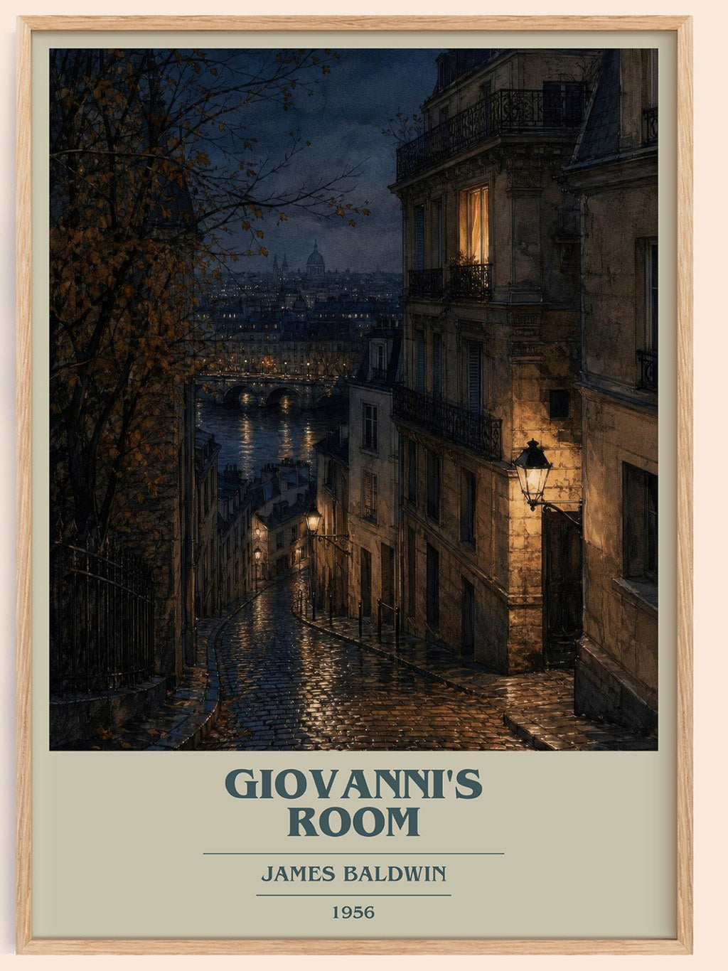 Giovanni's Room book cover book poster by James Baldwin – framed literary art print