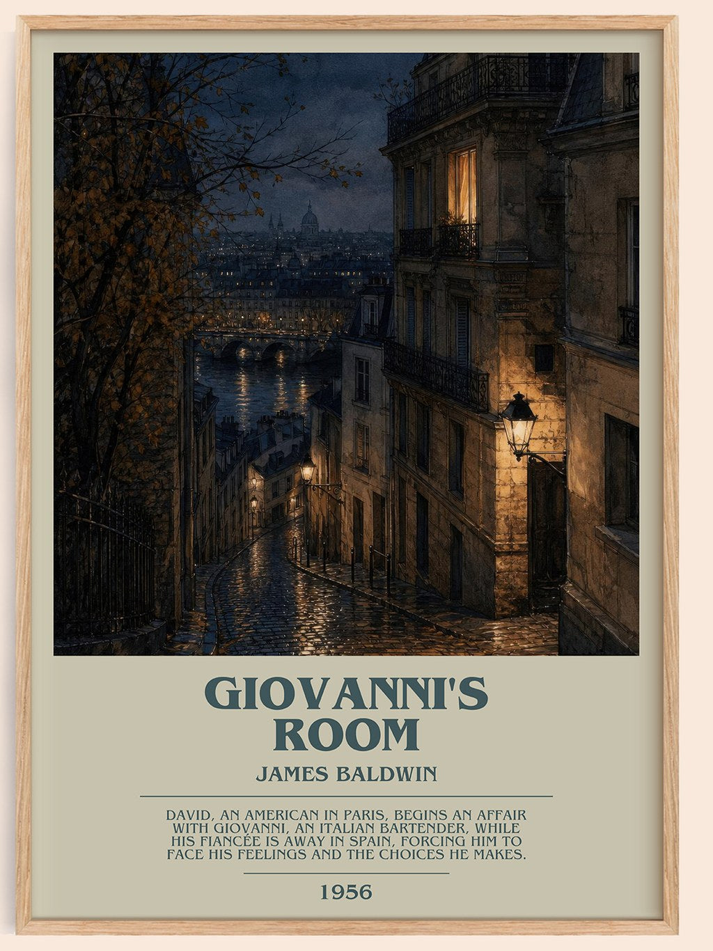 Giovanni's Room bookish book poster by James Baldwin – framed literary art print
