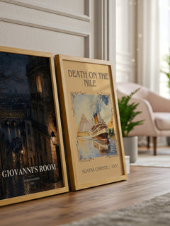 Giovanni's Room watercolour print framed by window – literary home decor