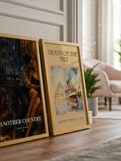 Another Country watercolour print framed by window – literary home decor