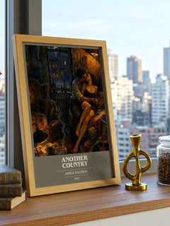 Another Country book cover print framed by window – literary home decor