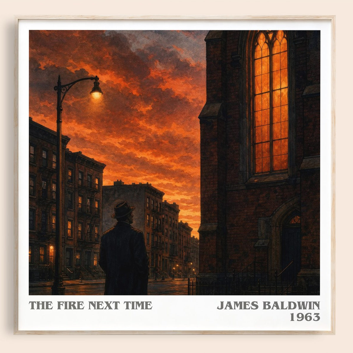 The Fire Next Time literary book poster by James Baldwin – framed literary art print