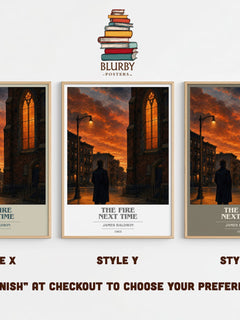 The Fire Next Time book cover print in frame leaning in hallway – non fiction wall art