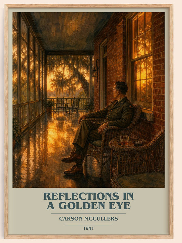 Reflections in a Golden Eye book cover book poster by Carson McCullers – framed literary art print