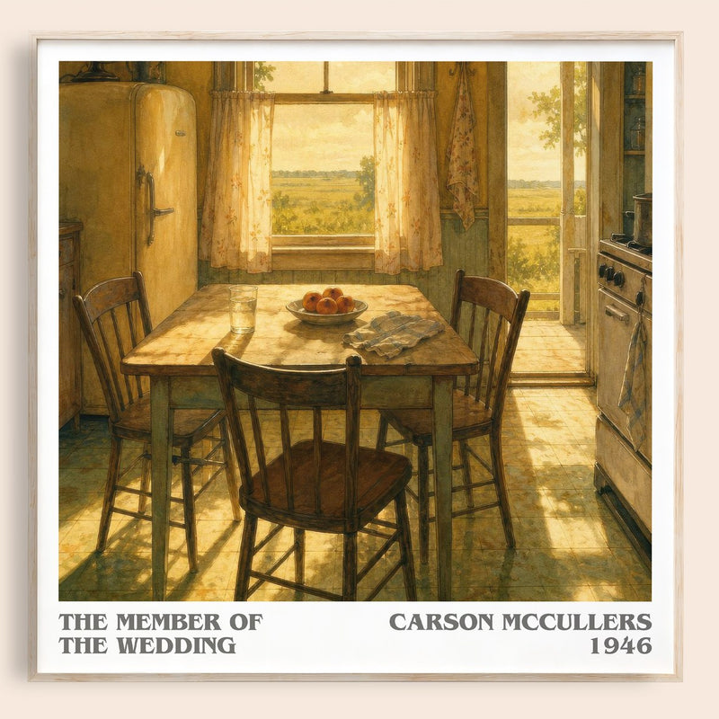 The Member of the Wedding literary book poster by Carson McCullers – framed literary art print
