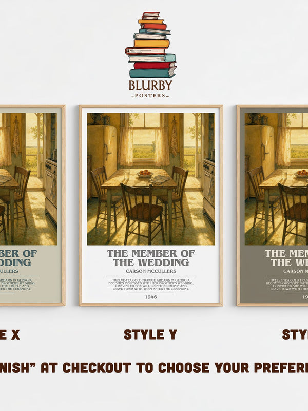 The Member of the Wedding bookish print in frame leaning in hallway – literary fiction wall art