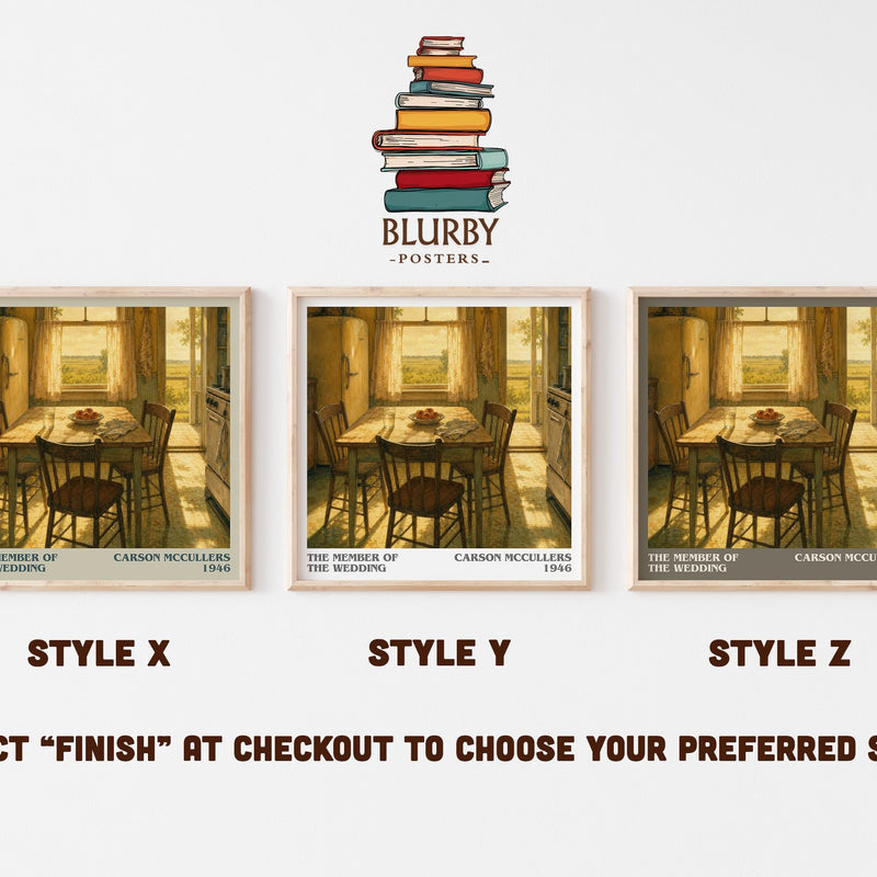 The Member of the Wedding literary print in frame leaning in hallway – literary fiction wall art