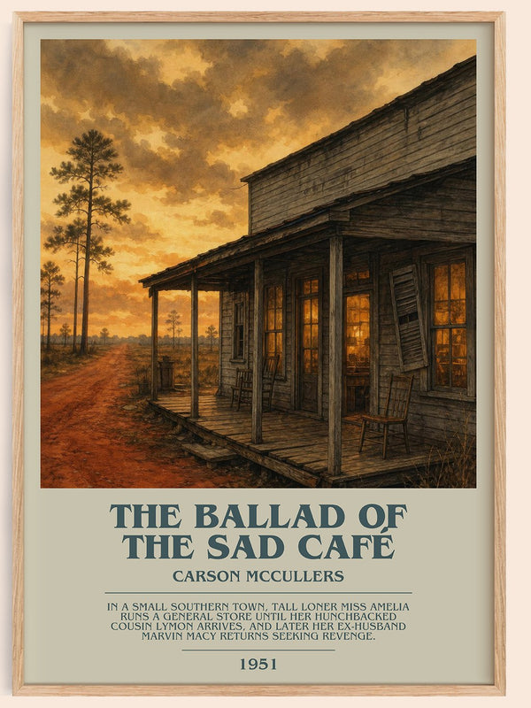 The Ballad of the Sad Café bookish book poster by Carson McCullers – framed literary art print