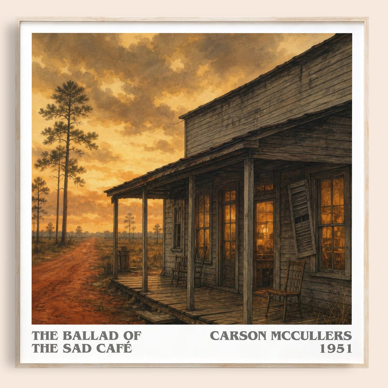 The Ballad of the Sad Café literary book poster by Carson McCullers – framed literary art print