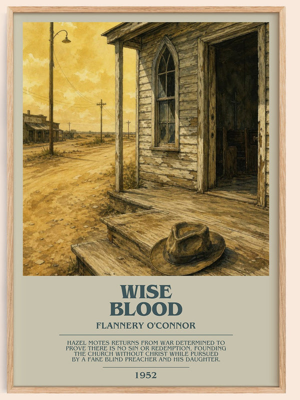 Wise Blood bookish book poster by Flannery O'Connor – framed literary art print