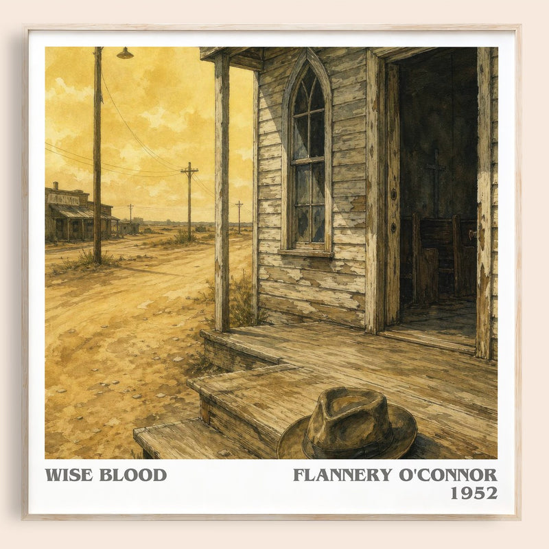 Wise Blood literary book poster by Flannery O'Connor – framed literary art print
