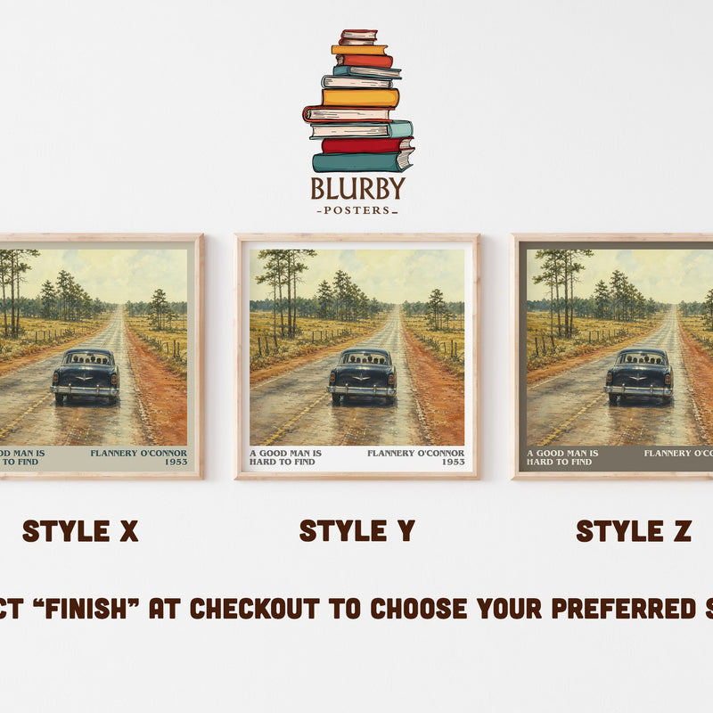 A Good Man Is Hard to Find literary print in frame leaning in hallway – literary fiction wall art