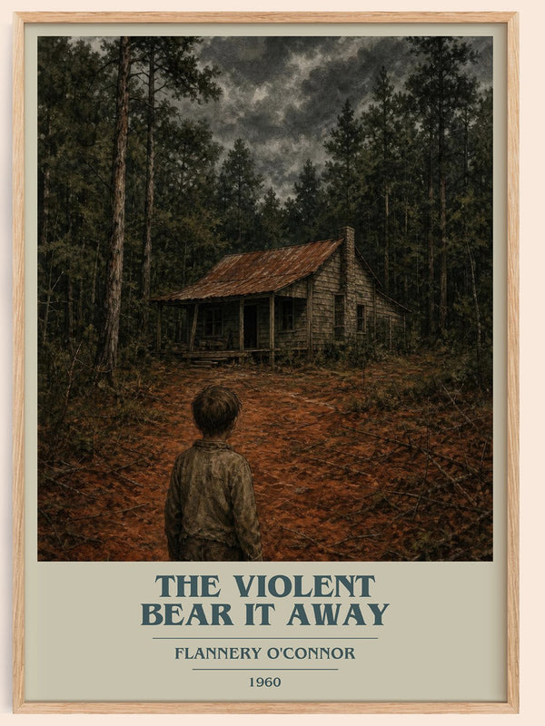 The Violent Bear It Away book cover book poster by Flannery O'Connor – framed literary art print