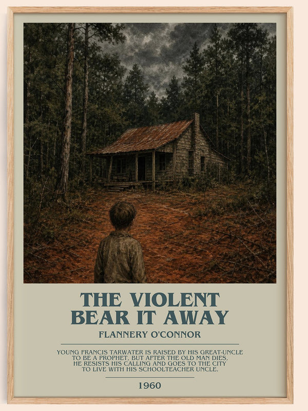 The Violent Bear It Away bookish book poster by Flannery O'Connor – framed literary art print