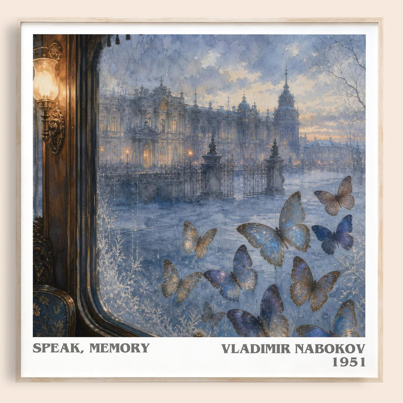 Speak, Memory literary book poster by Vladimir Nabokov – framed literary art print