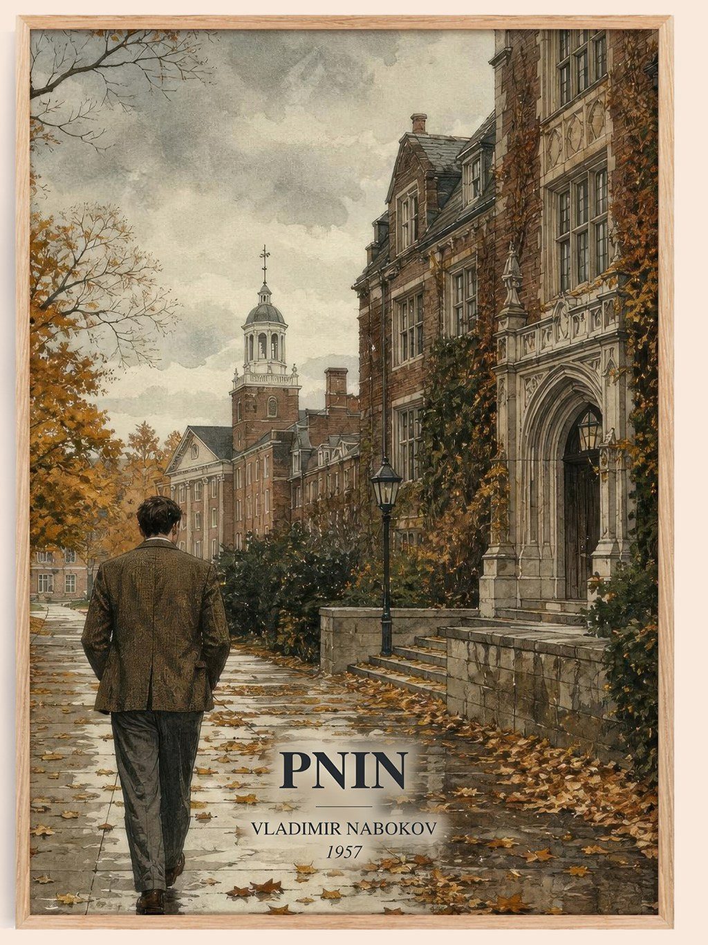 Pnin watercolour book poster by Vladimir Nabokov – framed literary art print