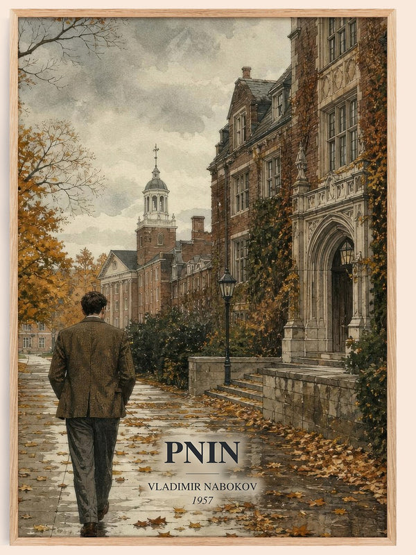 Pnin watercolour book poster by Vladimir Nabokov – framed literary art print