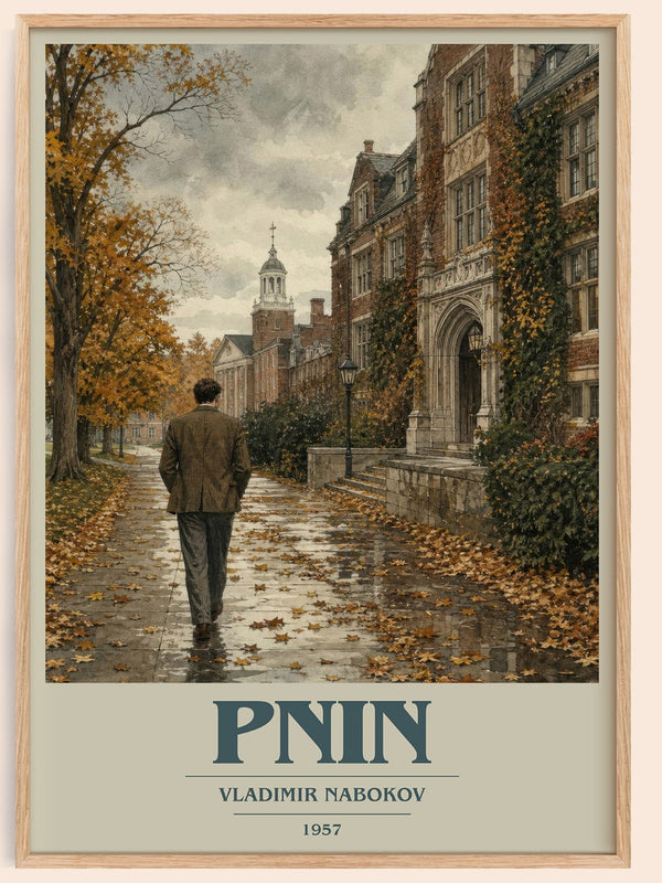 Pnin book cover book poster by Vladimir Nabokov – framed literary art print