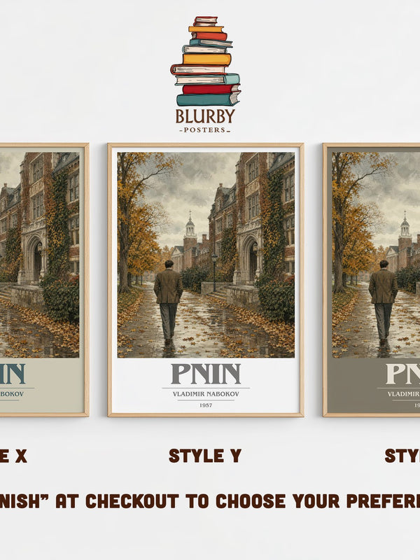 Pnin book cover print in frame leaning in hallway – literary fiction wall art