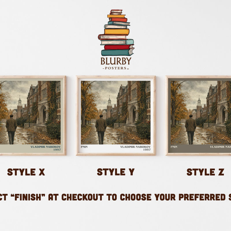 Pnin literary print in frame leaning in hallway – literary fiction wall art