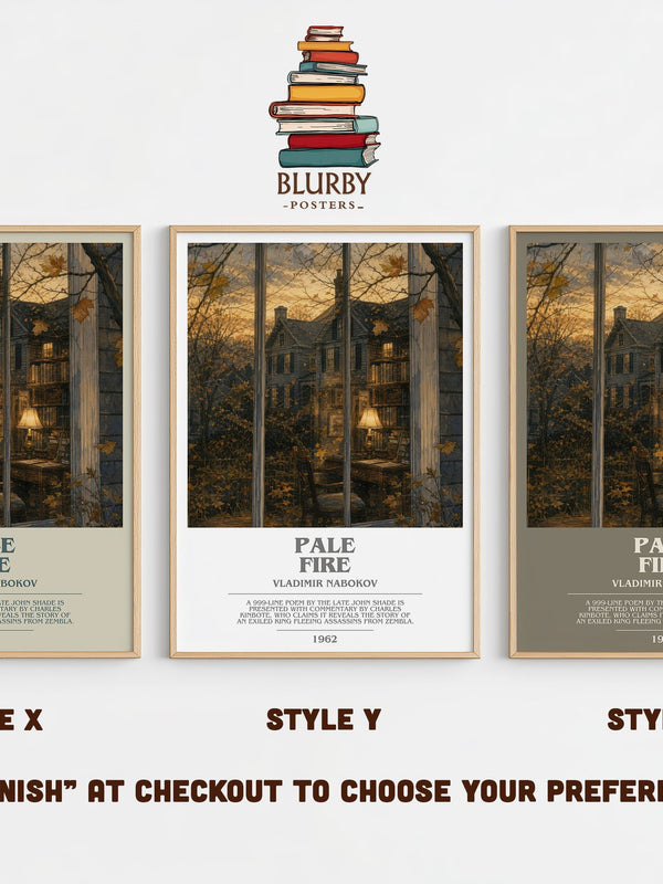 Pale Fire bookish print in frame leaning in hallway – literary fiction wall art