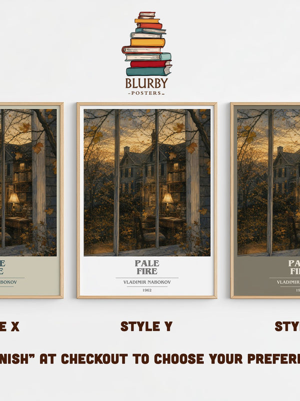 Pale Fire book cover print in frame leaning in hallway – literary fiction wall art