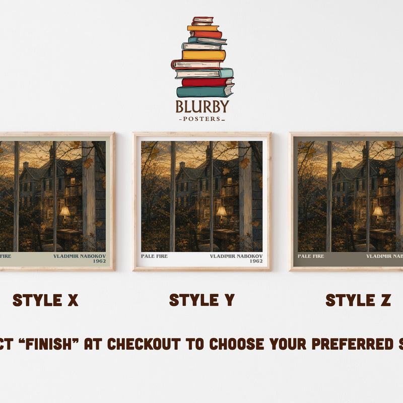 Pale Fire literary print in frame leaning in hallway – literary fiction wall art