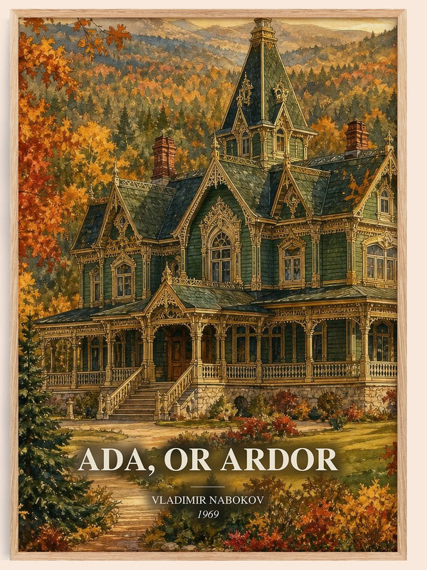 Ada, or Ardor watercolour book poster by Vladimir Nabokov – framed literary art print