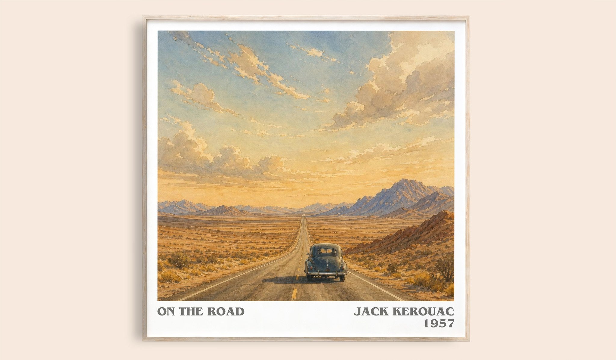 On the Road Literary Art Print by Jack Kerouac