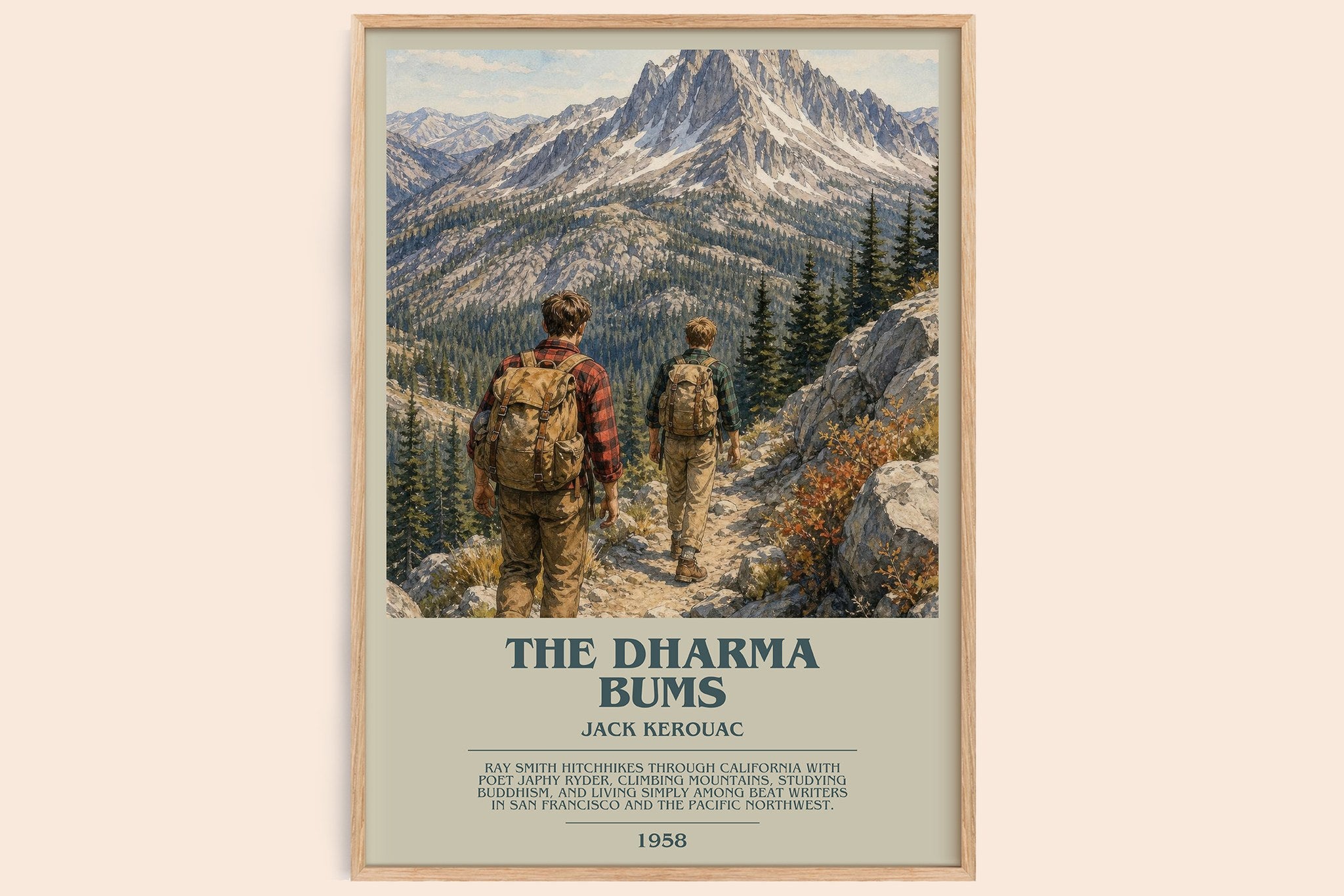 The Dharma Bums Bookish Wall Art by Jack Kerouac