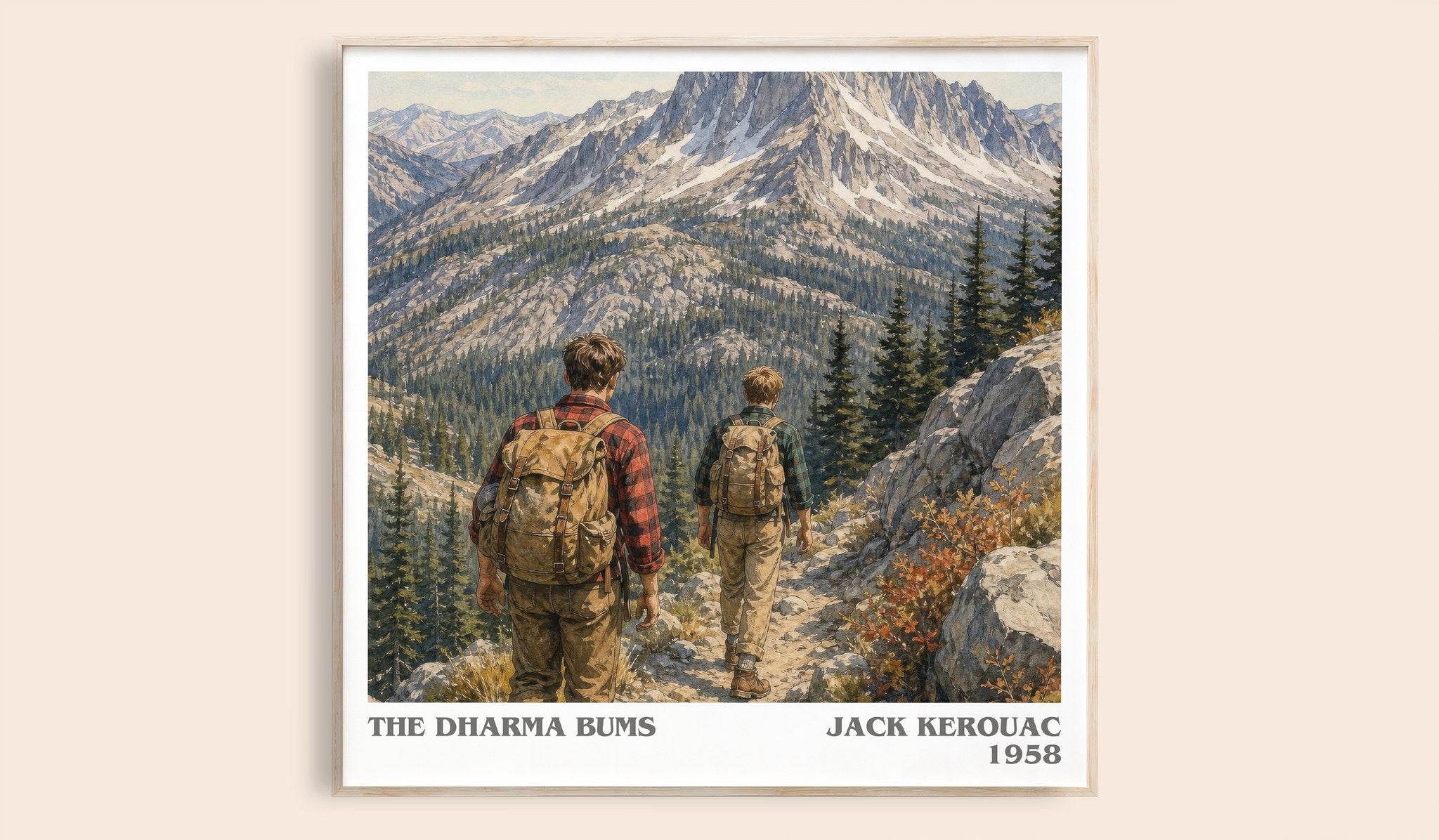 The Dharma Bums Literary Art Print by Jack Kerouac