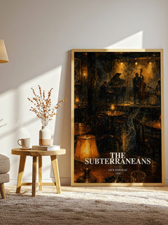 The Subterraneans watercolour print in frame leaning in hallway – literary fiction wall art