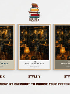 The Subterraneans book cover print in frame leaning in hallway – literary fiction wall art