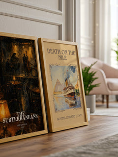 The Subterraneans watercolour print framed by window – literary home decor