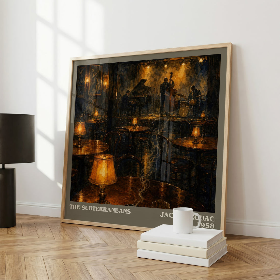The Subterraneans literary print framed by window – literary home decor