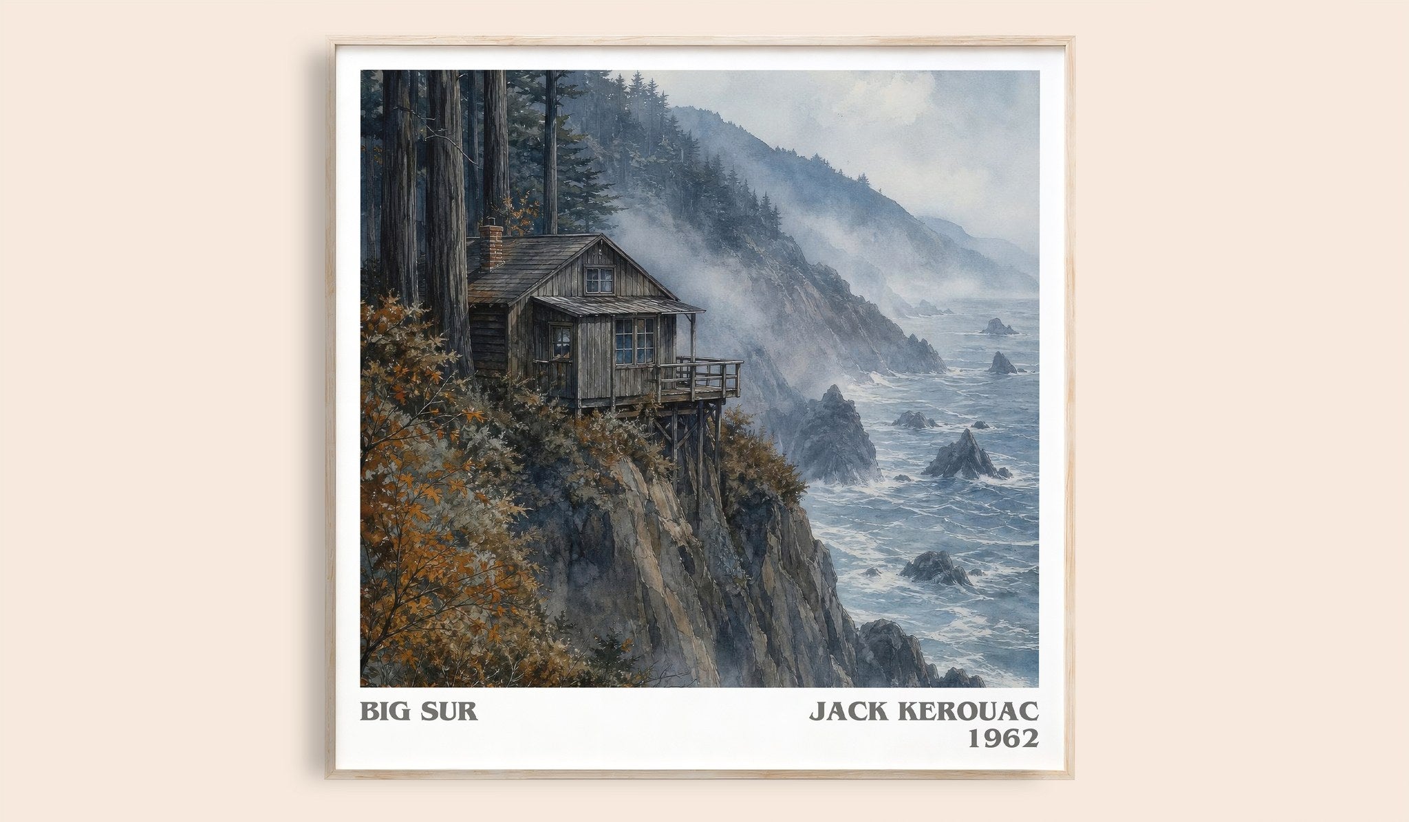 Big Sur Literary Art Print by Jack Kerouac