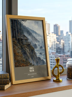 Big Sur book cover print framed by window – literary home decor