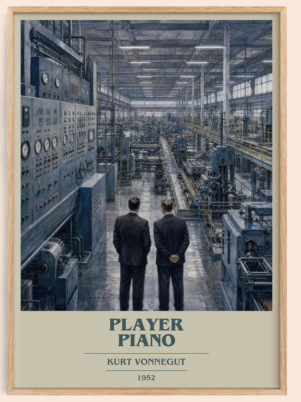 Player Piano book cover book poster by Kurt Vonnegut – framed literary art print