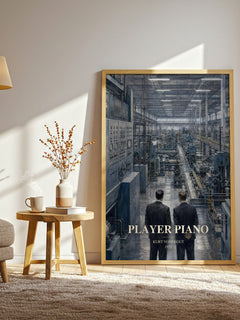 Player Piano watercolour print in frame leaning in hallway – dystopian wall art