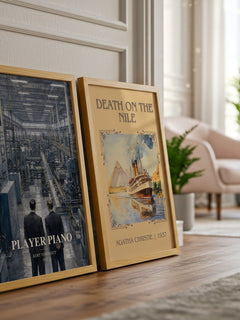 Player Piano watercolour print framed by window – literary home decor