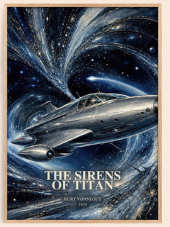 The Sirens of Titan watercolour book poster by Kurt Vonnegut – framed literary art print