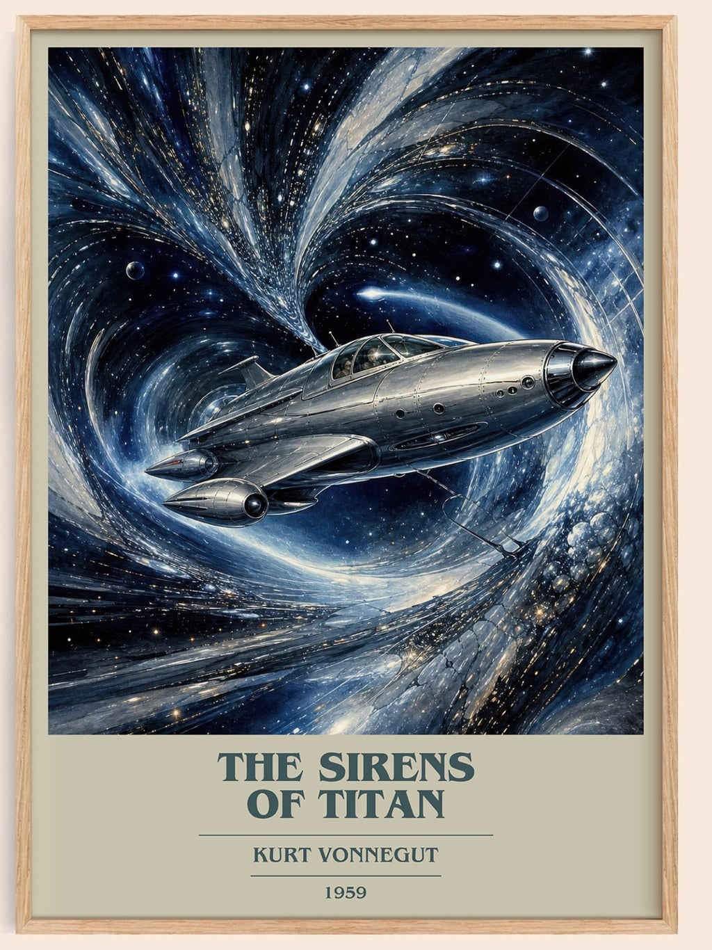 The Sirens of Titan book cover book poster by Kurt Vonnegut – framed literary art print