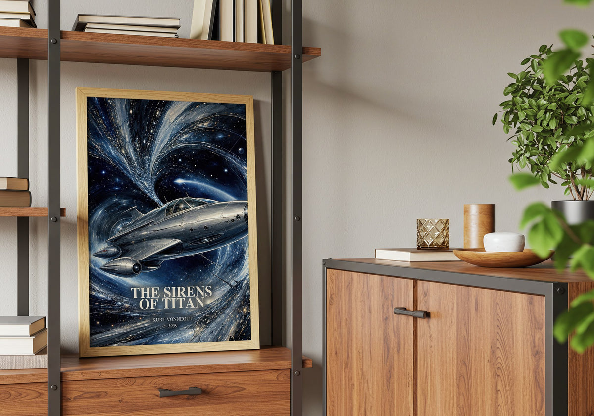 The Sirens of Titan book watercolour illustration paper finish options – matte satin gloss
