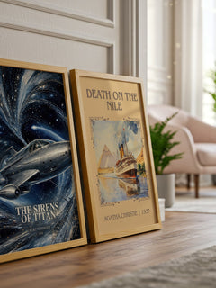 The Sirens of Titan watercolour print framed by window – literary home decor
