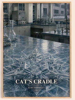 Cat's Cradle watercolour book poster by Kurt Vonnegut – framed literary art print