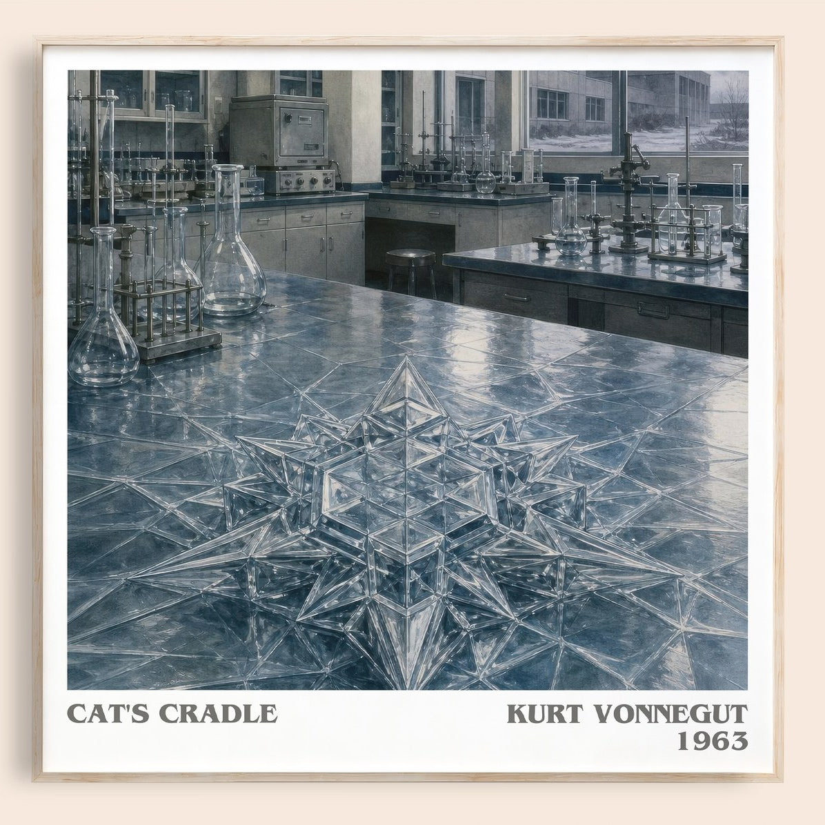 Cat's Cradle literary book poster by Kurt Vonnegut – framed literary art print