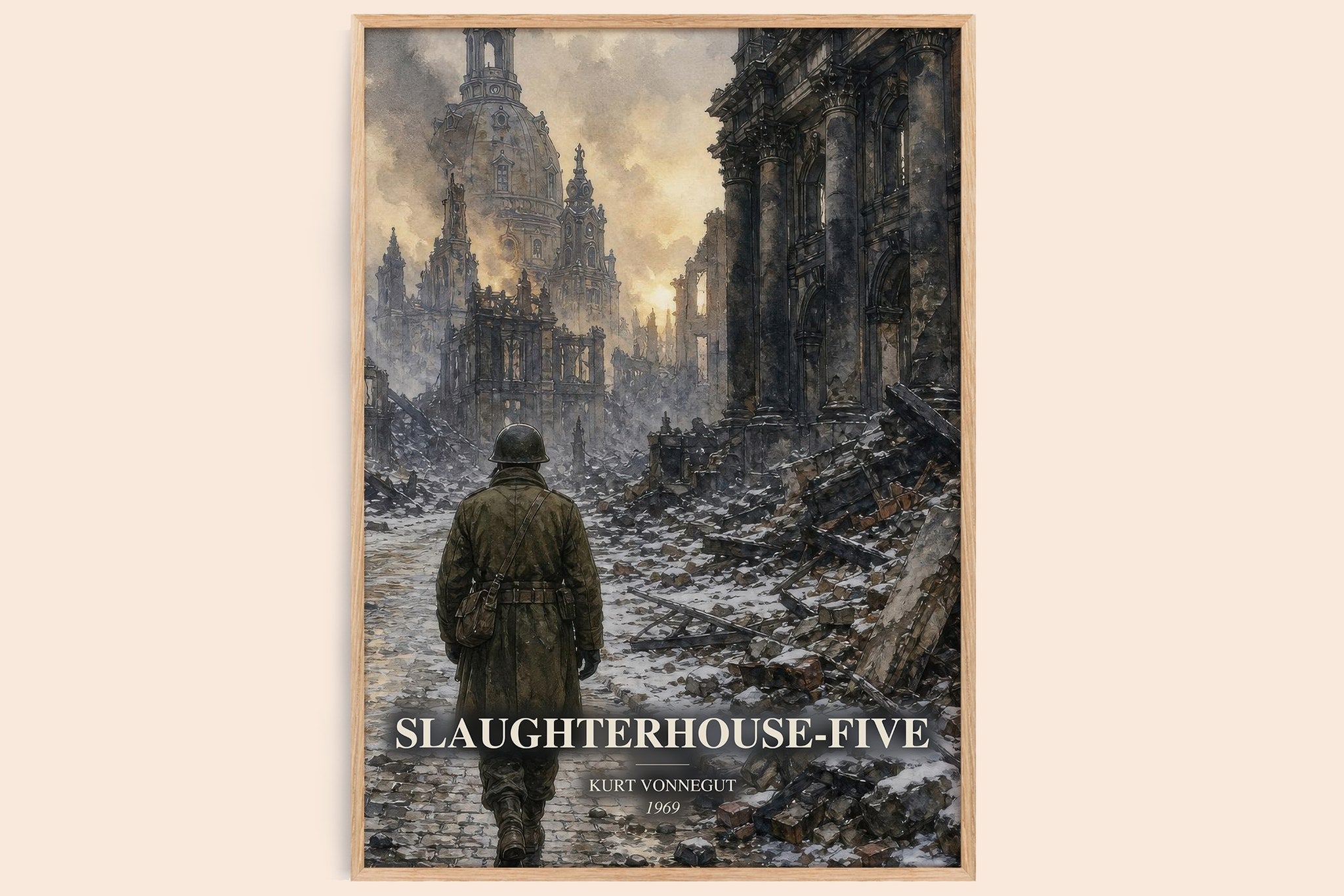Slaughterhouse-Five Book Watercolour Illustration by Kurt Vonnegut
