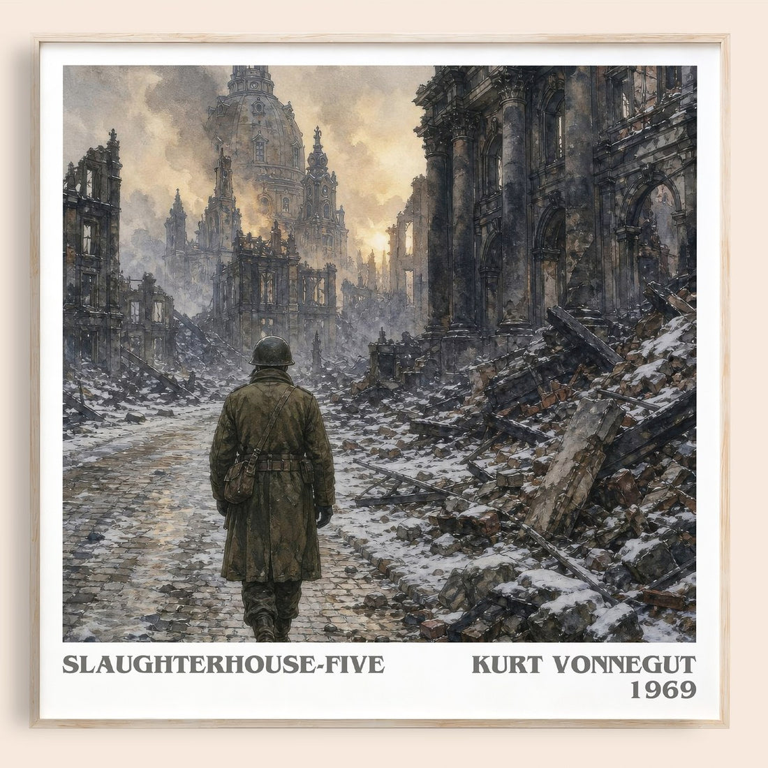 Slaughterhouse-Five literary book poster by Kurt Vonnegut – framed literary art print
