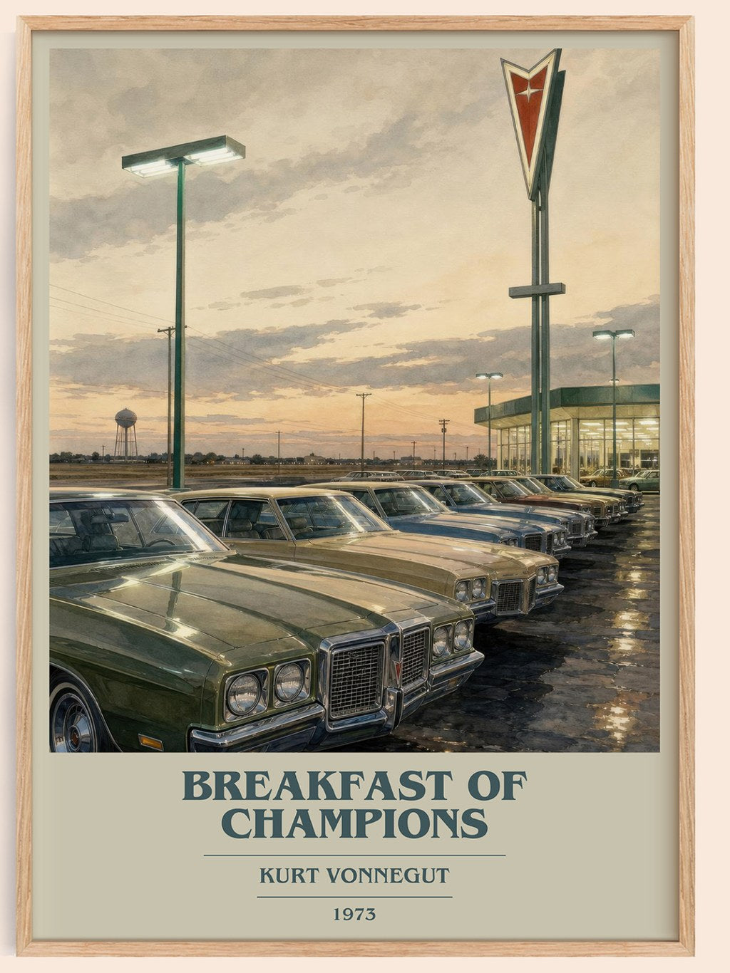 Breakfast of Champions book cover book poster by Kurt Vonnegut – framed literary art print